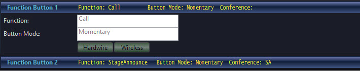 Radio Pack Function Button Panel